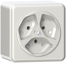 [603042202] AP-Steckdose CLASSIC 3×T13 ws