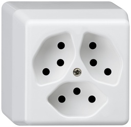 [603313603] AP-Steckdose BAS 3×T13 ws