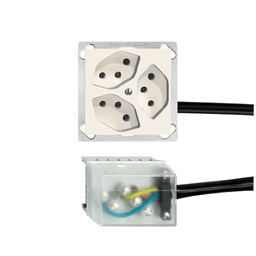 [753448000] EB-Steckdose Edue 3×T13 L3 ws
