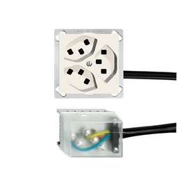 [753941000] EB-Steckdose 3×T23 16A ws L1