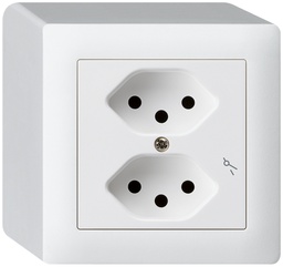 [609134003] AP-Steckdose KAL 2×T13/1 ws