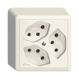 [609136000] AP-Steckdose Edue 3×T13 1×S ws