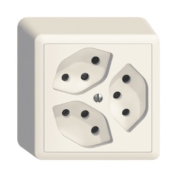 [609137000] AP-Steckdose Edue 3×T13 3×S ws