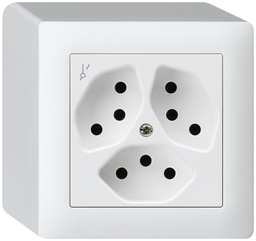 [609138003] AP-Steckdose KAL 3×T13/1S ws