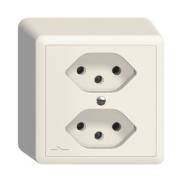 [609143000] AP-Steckdose Edue 2×T13 1×S ws