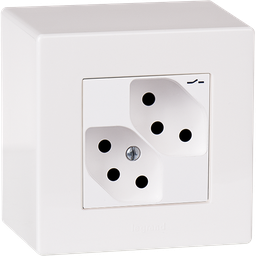 [609334001] AP-Steckdose ATO 2×T13 1×S ws