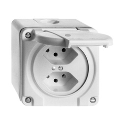 [623024000] AP-Steckdose nass 2×T13 ws FH