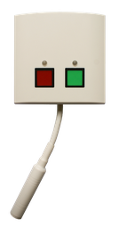 [102310] Wandmontierter Rufauslöser mit Anwesenheitstaste, viereckige grüne und rote Tasten, 3-poliger Stecker ausreissbar, Schliesser, Aufputz Gets (Typ:R/5103)
