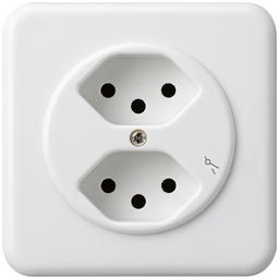 [653003503] UP-Steckdose BAS 2×T13S ws