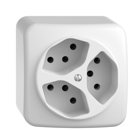 [657041100] AP-Steckdose SDUE 3×T13 ws