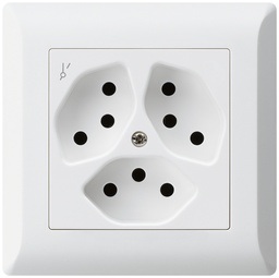 [657135008] UP-Steckdose KLI 3×T13/1S ws
