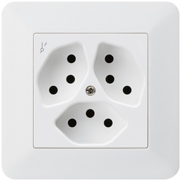 [657135208] UP-Steckdose KTR 3×T13/1S ws
