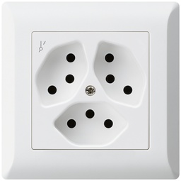 [657145008] UP-Steckdose KLI 3×T13/1 ws,