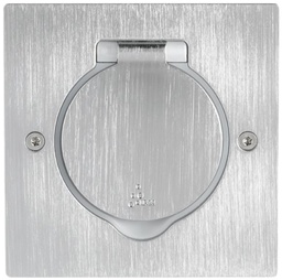 [933006451] Bodensteckdose Platinum eckig