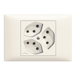 [663058000] EB-Steckdose Edue 3×T13 1×S ws
