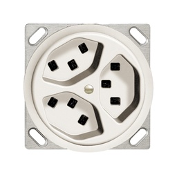 [663645100] EB-Steckdose 3×T23 16A ws FH,